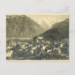 Vintage Switzerland, Interlaken and Jungfrau Postcard