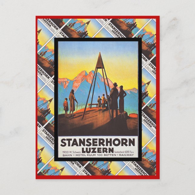 Vintage Switzerland, Lucerne, Stanzerhorn Postcard (Front)