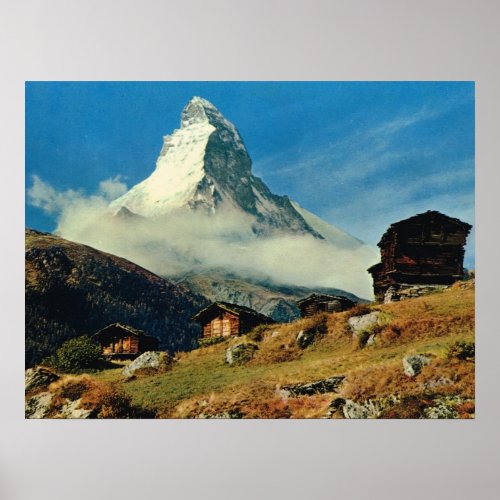 Vintage Switzerland Matterhorn Zermatt Poster