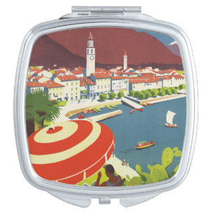 Vintage Switzerland Travel Advert Art Compact Mirror