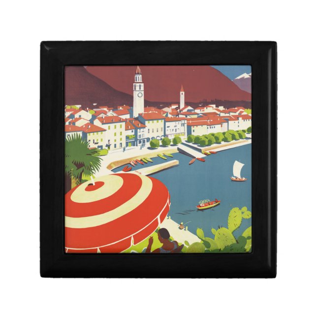 Vintage Switzerland Travel Advert Art Gift Box (Front)