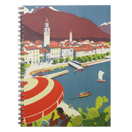 Vintage Switzerland Travel Advert Art Notebook