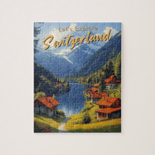 Vintage Switzerland Travel  Jigsaw Puzzle (Vertical)