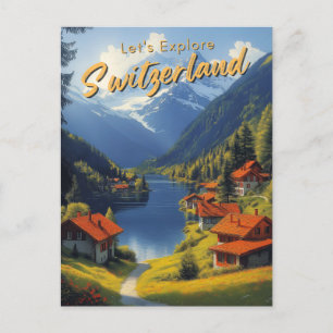 Vintage Switzerland Travel Postcard