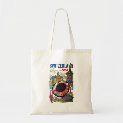 Vintage Switzerland Travel Tote Bag
