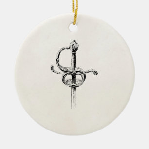 Vintage Sword Hilt Armor Medieval Swords Weapon Ceramic Ornament