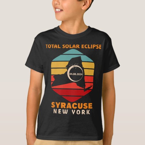 Vintage Syracuse New York Total Solar Eclipse 2024 T_Shirt