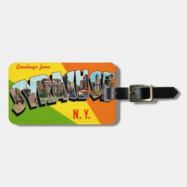 Vintage Syracuse NY Postcard Luggage Tag (Front Horizontal)