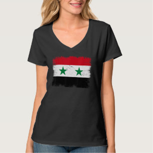 Vintage Syrian Arab Republic Flag Syrian Independe T-Shirt