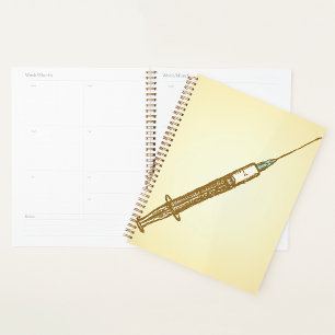 Vintage Syringe Medical Healthcare Sketch Planner