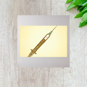 Vintage Syringe Medical Healthcare Sketch Poster