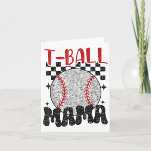 Vintage T-ball Mama Softball Mom Checkered Print M Card