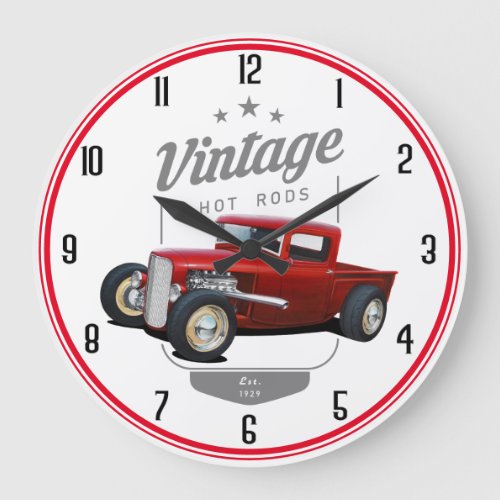 Vintage T Bucket Large Clock