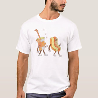 Vintage T Retro Classic Hot Dog And Soda Distresse T-Shirt