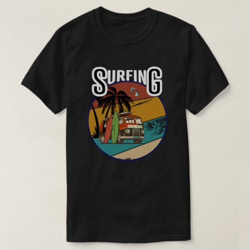 vintage t_shirts Surfing Surfboard Beach Retro Tee