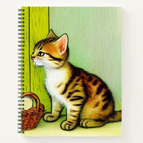 Vintage Tabby Cat Illustration Notebook