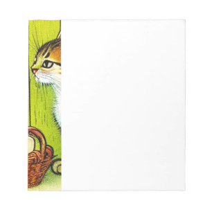 Vintage Tabby Cat Illustration Notepad