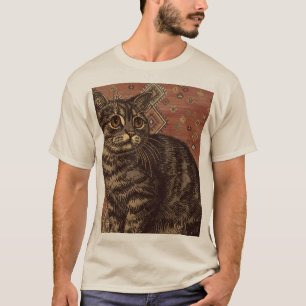 Vintage Tabby Cat on Moroccan Rug T-Shirt