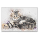 vintage tabby cat tissue paper