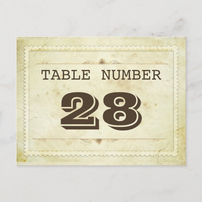 vintage table number cards (Front)
