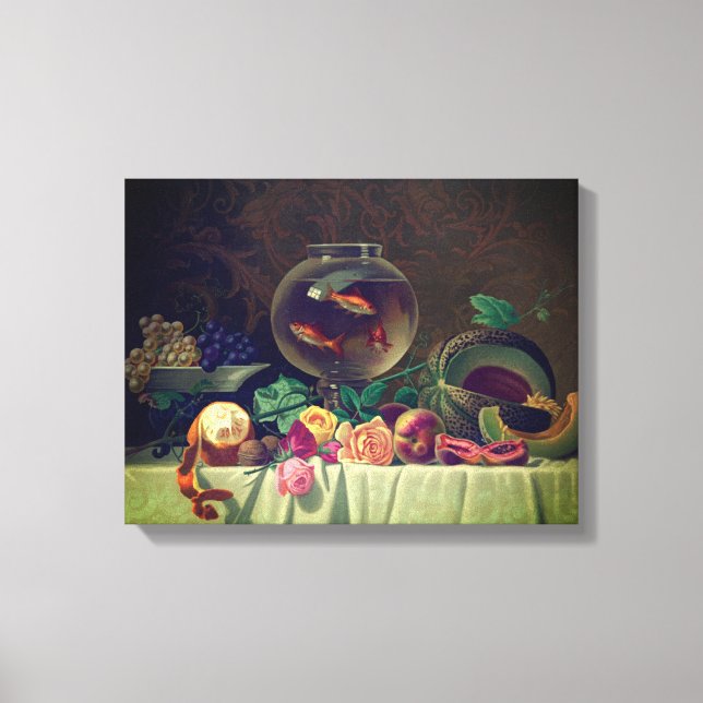 Vintage Table Painting, Single Canvas Print (Front)