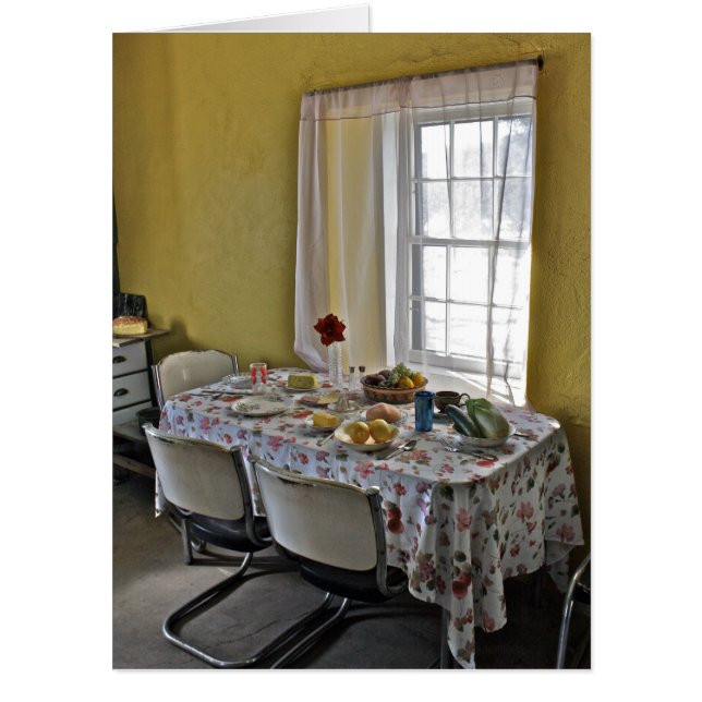 Vintage Table Setting in a Country Kitchen Card (Front)