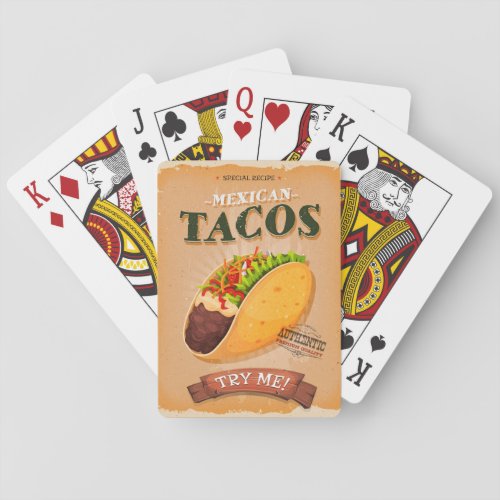 Vintage Taco Ad Playing Cards