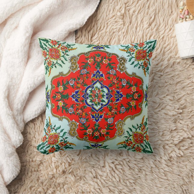 Vintage Tadjik Design Throw Pillow (Blanket)