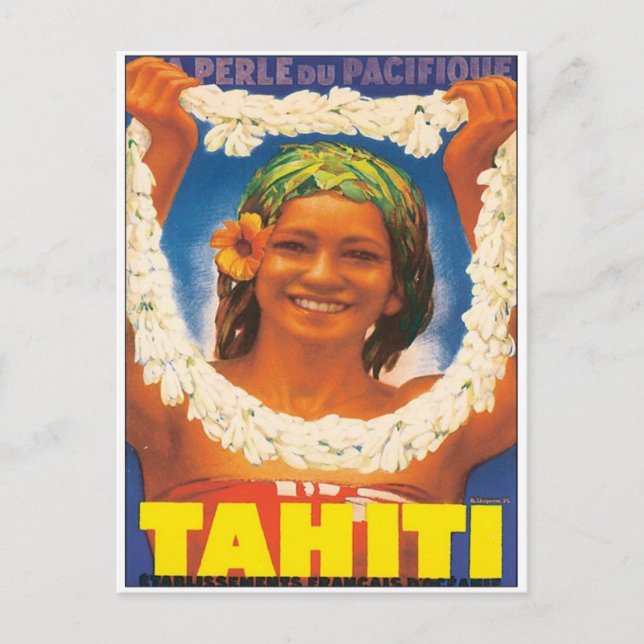 Vintage Tahiti Postcard (Front)