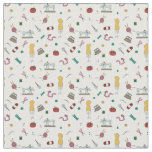 Vintage Tailor &amp; Sewing Tools Pattern Fabric