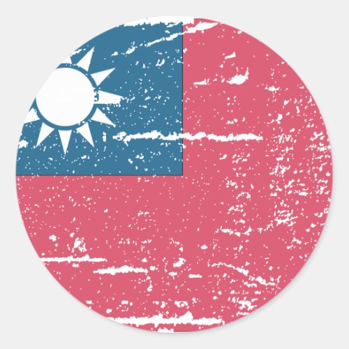 Vintage Taiwan Flag Classic Round Sticker