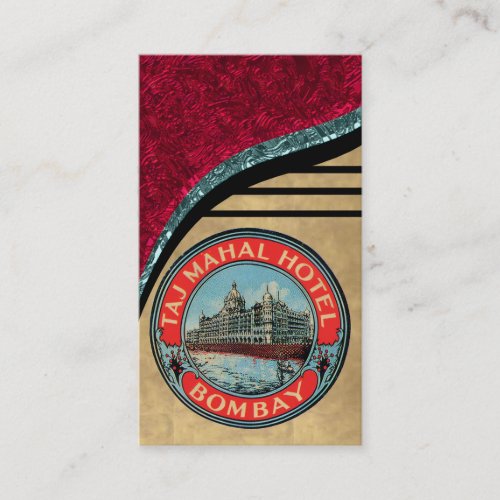 Vintage Taj Mahal Hotel Business Card