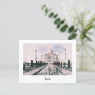 Vintage Taj Mahal Postcard – Retro Travel Souvenir