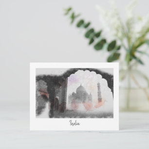 Vintage Taj Mahal Postcard – Retro Travel Souvenir