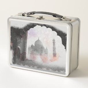 Vintage Taj Mahal Travel – India Souvenir Gift Metal Lunch Box