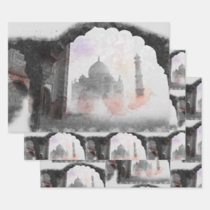 Vintage Taj Mahal Travel Wrapping Paper Retro