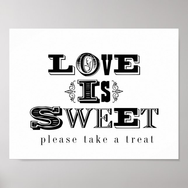 Vintage Take a Treat Wedding Table Sign (Front)