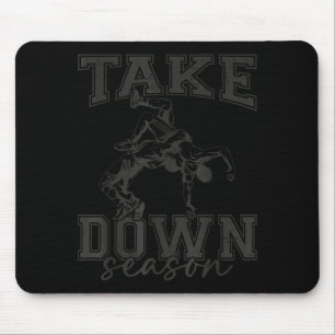 Vintage Take Down Season Wrestling Men Women Kids  Mouse Pad