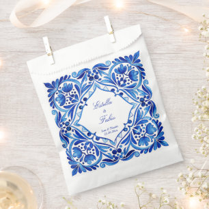 Vintage Talavera Azulejo blue tile wedding favors Favor Bag
