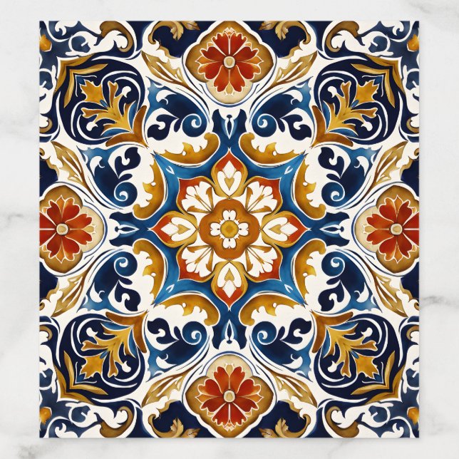 Vintage Talavera Azulejo blue tiles wedding Envelope Liner (Design)