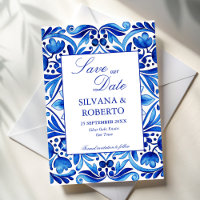 Vintage Talavera Azulejo blue tiles wedding