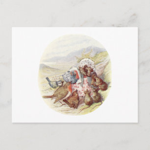 Vintage Tale of Mrs Tiggy Winkle Feeding th Birds Postcard