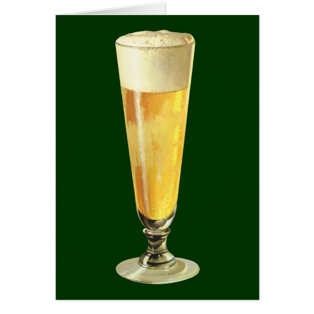 Vintage Tall Frosty Draft Beer, Alcohol Beverage (Front)