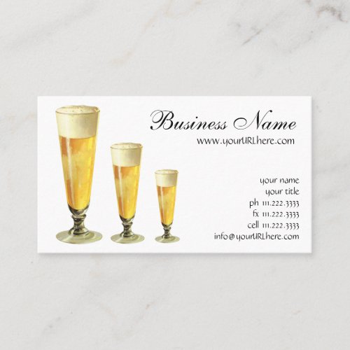 Vintage Tall Frosty Draft Beer, Alcohol Beverages Business Cards