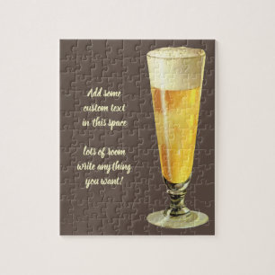 Vintage Tall Frosty Draft Beer, Alcohol Beverage Jigsaw Puzzle