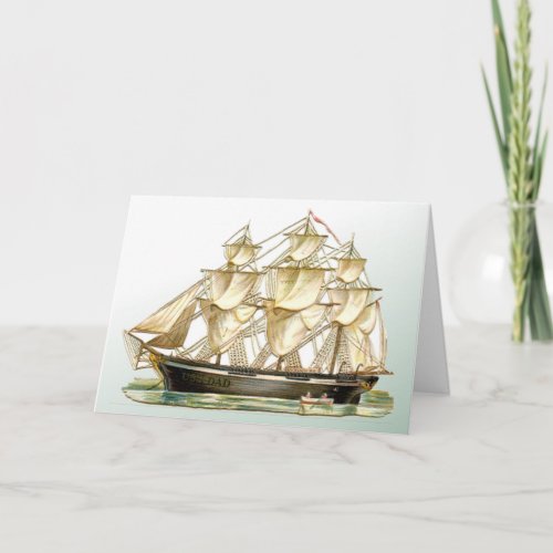 Vintage Tall Ship Fathers Day Card