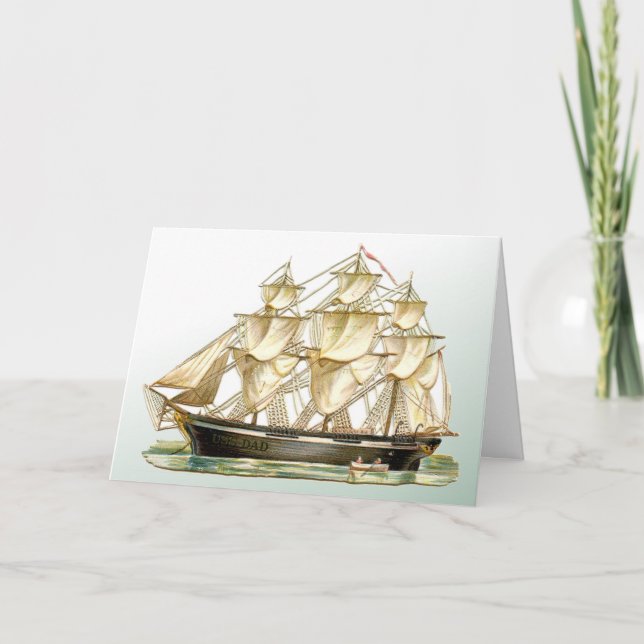 Vintage Tall Ship Father's Day Card (Front)