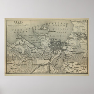 Vintage Tallinn Estonia Map (1914) V.2 Poster