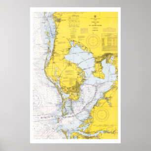 Vintage Tampa Bay nautical chart