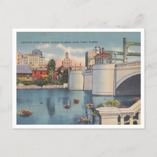 Vintage Tampa Florida Lafayette Street Bridge Postcard
